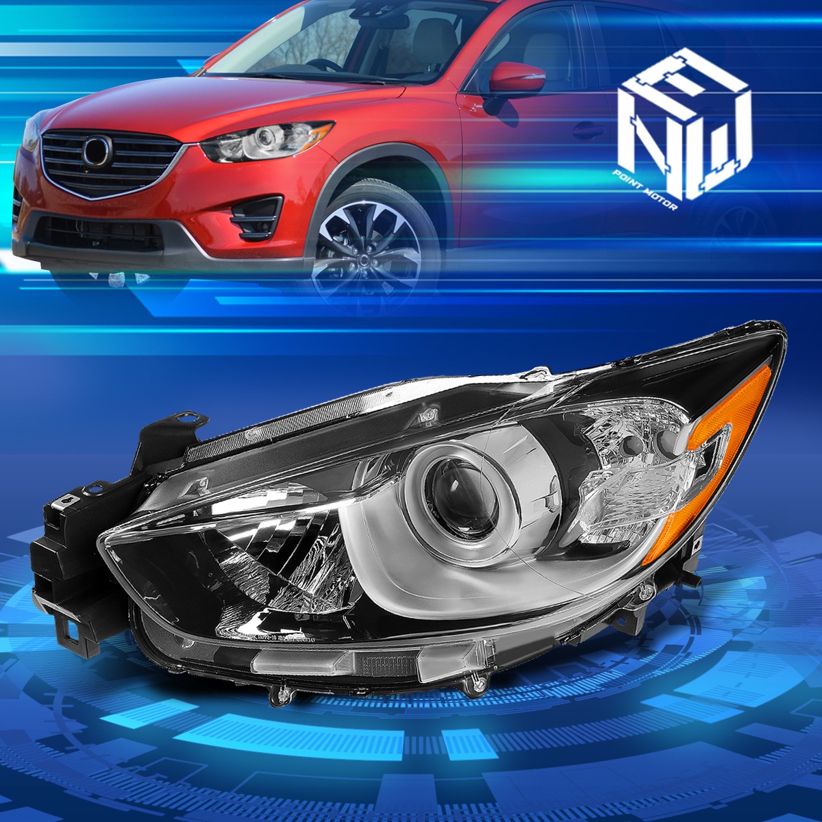 For 13-16 Mazda CX-5 Left Lh Side Projector Front Bumper Headlight