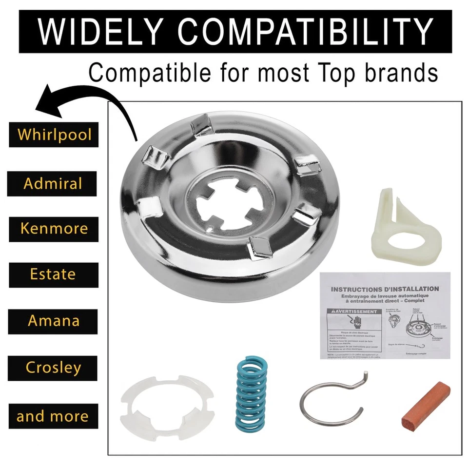PACK 285785 4/8/12/16 Embrague de transmisión para lavadora lavadora para Whirlpool Foto 3 de 4
