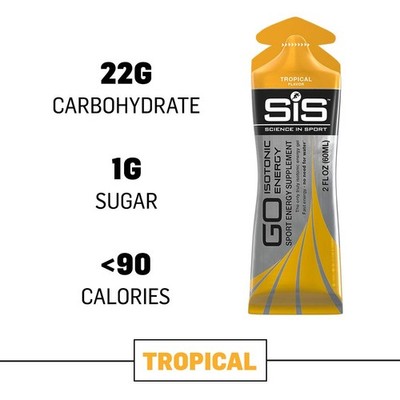 Nutritional Energy Gels Pack of 6 Tropical for Cycling Running Endurance Sports