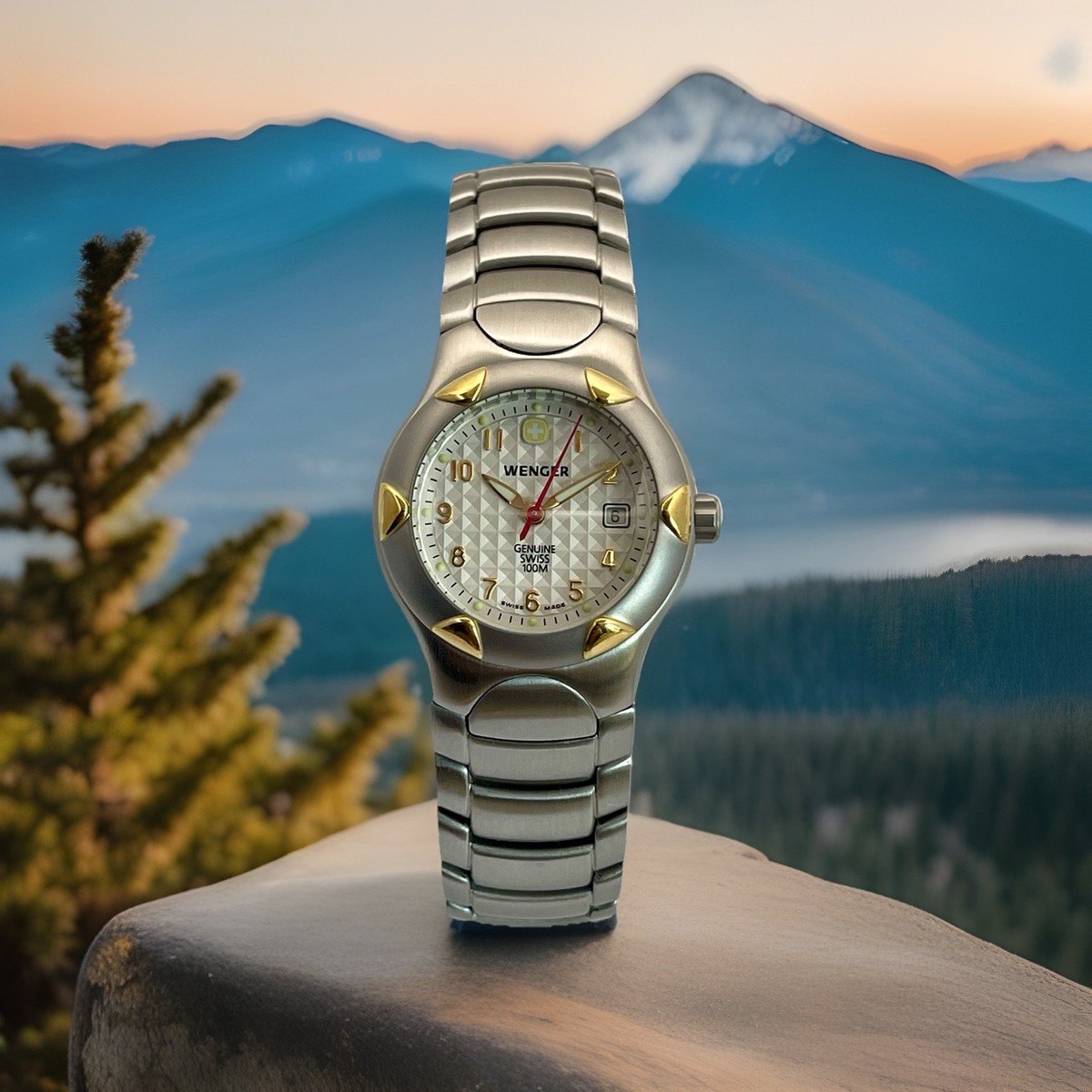 Vintage Women’s Swiss Wenger Wenger Swiss Military 7246X/T 30mm Two Tone Steel Black Dial  main image 2