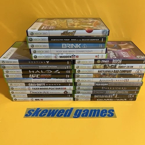 25 Xbox 360 Game Lot - Assassins Creed Gears of War Halo Rage Brink Bundle Games