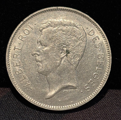 BELGIUM 20 Francs 1932, Albert I, Crown Sized Copper Nickel Type, A-UNC. A4