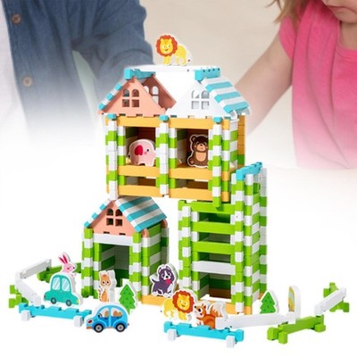 Holzbausteine Set Stapeln Fantasie 3D Puzzle Hands on Fähigkeit