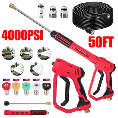 #ad High Pressure 4000PSI Car Power Washer Gun Spray Wand Lance Nozzle and Hose Kit $41.98