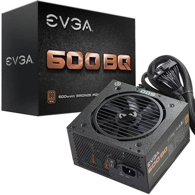 EVGA 110-BQ-0600-K1 600 BQ, 80+ Bronze 600W, Semi Modular, FDB Fan, 3 600W 
