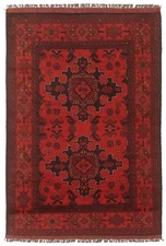 3'2" x 4'10" Hand Knotted Oriental Carpet Traditional Wool Area Rug