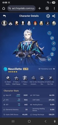 [NA] Genshin Impact Account C6 Neuvillette AR59 34 *5 STARS  28*5 WEAPONS