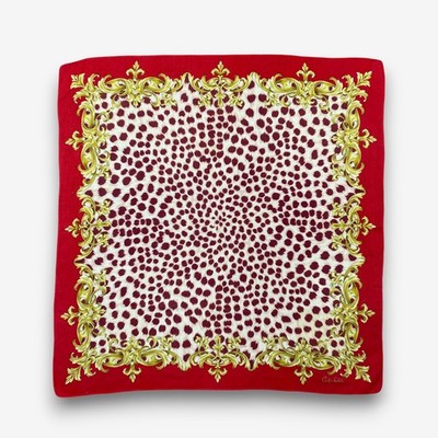 Vintage Carlos Falchi Handkerchief Scarf Animal Print Neckerchief Square 21x21