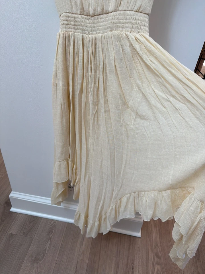 Joyfolie Girls Cream Lace-Back Cap Sleeve Maxi Dress Size 14 Lightweight Cotton - Image 4 of 4