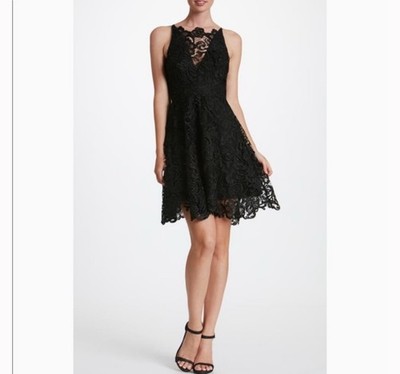 Dress The Population Hayden Crochet Illusion Cocktail Dress Size S New with Tags
