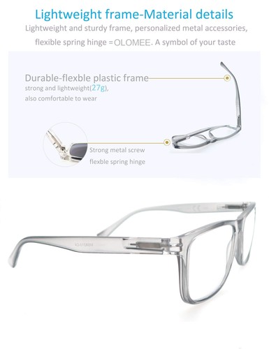 Reading Glasses 4.0 Oversized Large Square Men Readers 4 Pack,Comfort Lightweigh - Picture 5 of 7