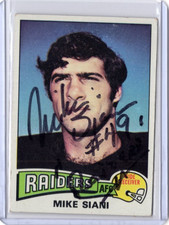 MIKE SIANI NFL Raiders 1975 Topps Auto Autographed Signed #151 Card