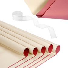 20 Bl&auml;tter Blumenverpackungspapier,mit Schleife 58cmx58cm,blassrosa/dunkelrosa