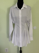 Cider White Button Closure Shirt Dress Womens Small Blouse