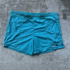 Vintage Speedo Men  s Lined Logo Swim Trunks Board Shorts Turquoise Size Large