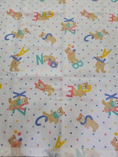 Vintage 90er Charles Owen Teddybären & Alphabet Babydecke 40"×44" Neu aus altem Lagerbestand! - Bild 2 von 5