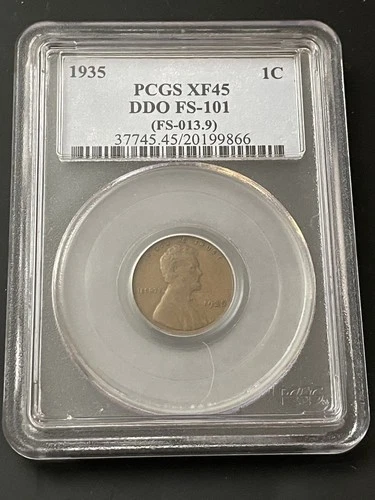 1935 1C XF45 DDO FS-101 penny PCGS