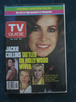 TV Guide February 1985 Jackie Collins Stefanie Powers Somers RARE Canada