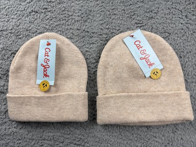 Lot of 2 - Cat & Jack Toddler Value Beanie - Oatmeal - Size 2T-5T