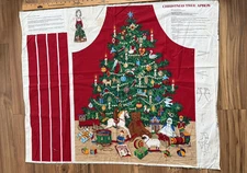 Vintage Cut & Sew VIP Cranston Christmas Tree Fabric Panel Holiday Apron