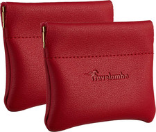 Leather Squeeze Coin Purse Pouch Change Holder For Men  Women 2 pcs set