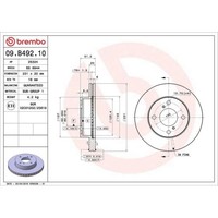 Bremsscheibe Brembo 09.B492.10 Prime Line FüR Nissan Suzuki Vorderachse