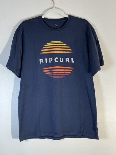 Rip Curl T Shirt Men’s L Standard Fit Short Sleeve Blue Cotton
