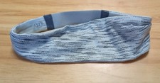 Lululemon Fringe Fighter Headband Gray White Space Dye Reversible Wide Hair Band