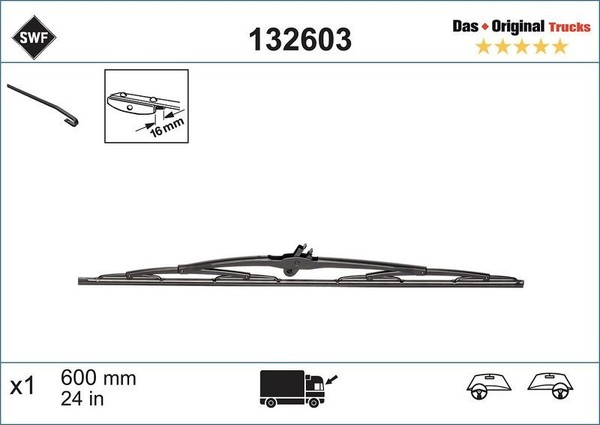SWF Wischblatt 132603 FüR Iveco MERCEDES-BENZ-image