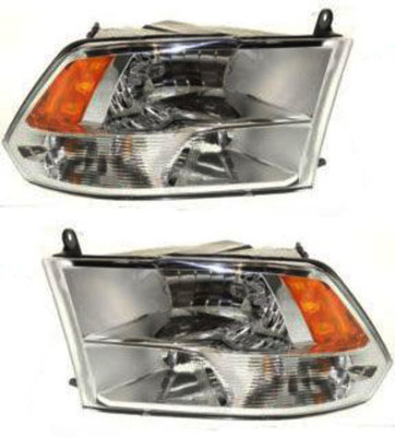 Fits RAM FULL SIZE P/U 09-18 HEAD LAMP RH AND LH, Assembly, Halogen, w/ Quad Lam