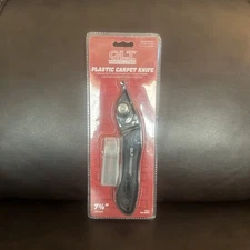 QLT Marshalltown Plastic Carpet Knife 7.75" & (5) Steel Blades Set Durable Black