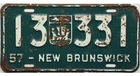 *99 CENT SALE*  1957 New Brunswick License Plate #13-331 Palindrome No Reserve