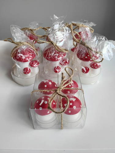 Toadstool Mushroom Candle Lot Of 10 World Market NEW Enchanted Red Wonderland