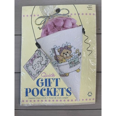 Leisure Arts Quick Gift Pockets Counted Cross Stitch Kit 114022 Bubbles Bathtime