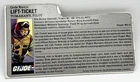 Hasbro GI Joe Cardback File Card Lift Ticket 1986 Original FILECARD Vintage