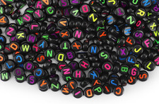 1000PCS Letter Beads for Threading, 4 X 7 MM Acrylic round Alphabet Beads for Je