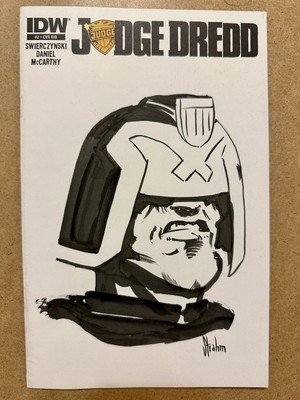 Judge Dredd #2 (2012) RI-B Sketch Cover - Kyle Strahm- Hand Drawn