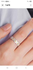 silver Tone  Daisy Ring Open Band Adjustable  Floral  ring 