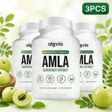3x Alevia Organic Amla Capsules 1000mg Indian...