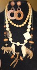 BOHO JEWELRY LOT,  AFRICAN CARVED ANIMALS,  WOODEN BEADED NECKLACES AND EARRINGS — photo 9