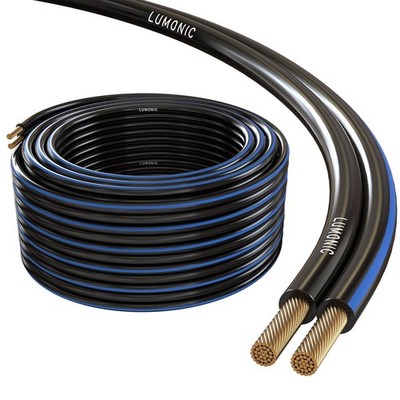 25m Lautsprecherkabel 2x 4mm² Schwarz CCA HiFi Boxenkabel Audio Zwillingsleitung