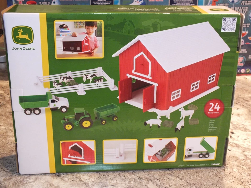 Tomy John Deere 1/64 Granja Tractor Granero Animales Juego Carne Ganado Fábrica Nuevo Foto 4 de 4