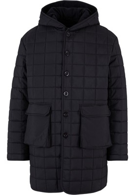 Urban Classics Jacket Coat Parka Men Long Polar Fleece Black