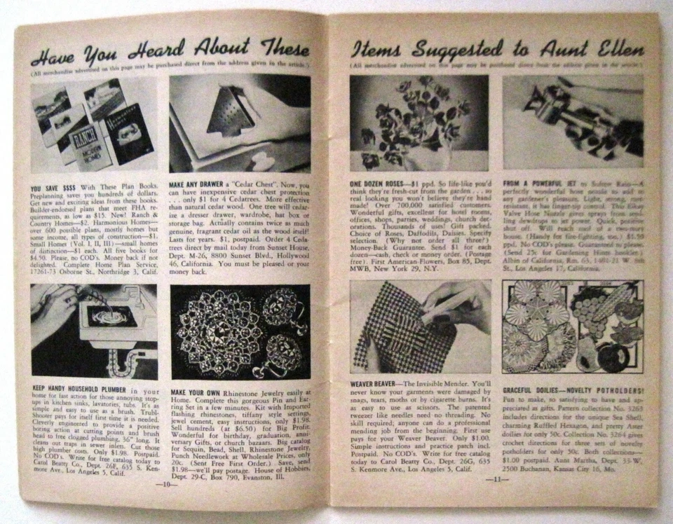 March 1953 Magazine "The Workbasket" w/ Ideas for "Easter" Homemade Items  * - Image 4 of 4