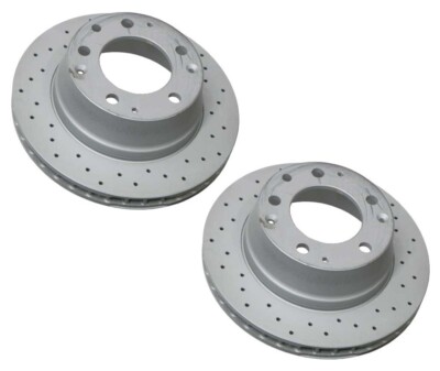 For Porsche 911 Pair Set of 2 Rear Cross Drilled Vented Rotors Zimmermann Sport