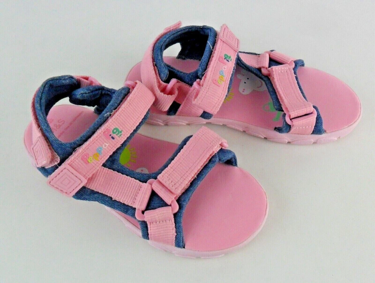 Kids M S Shoes Pink Peppa Pig Riptape Strappy Sandals NEW F2 eBay