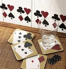 WALLIES POKER HOLDEM CARDS SUITS wall sticker 25 decals heart diamond club spade