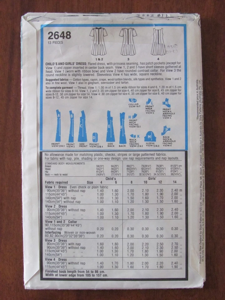 STYLE PATTERN - 2648 GIRL'S DRESS FLARED PRINCESS SEAMS STRAPS SIZE 8 UNCUT - Image 2 of 2