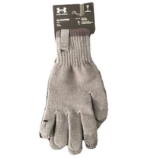Under Armour Mens M Gray Soft Knit Touch Screen UA Halftime Gloves SIZES M L XL