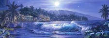 Ceramic Backsplash Tile Mural Beach Scene Kitchen/Bathroom/Shower - Moonlit Bay